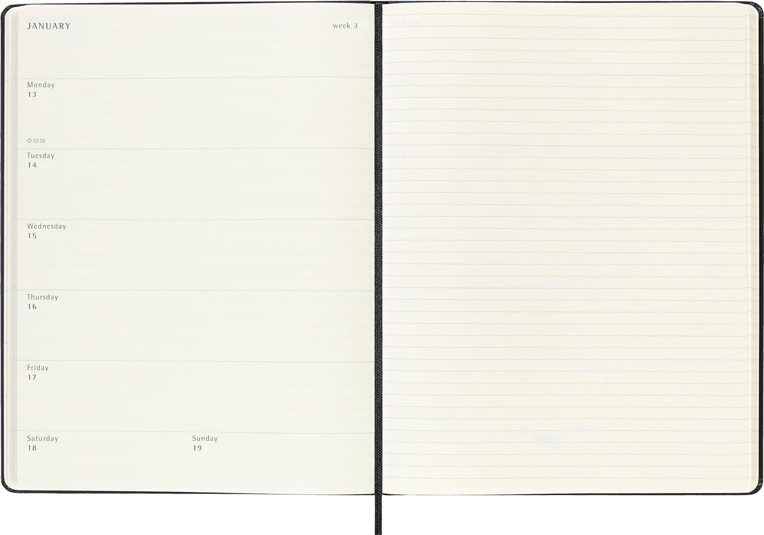Moleskine Weekly Planner 2024-2025, Weekly Planner 18 Months 2025, With Space For Notes, With Hard Cover And Elastic Closure, Extra Large Size 19 x 25 cm, Color