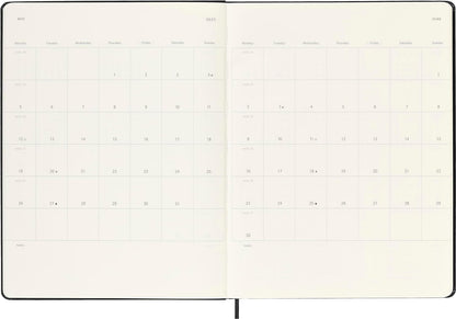 Moleskine Weekly Planner 2024-2025, Weekly Planner 18 Months 2025, With Space For Notes, With Hard Cover And Elastic Closure, Extra Large Size 19 x 25 cm, Color