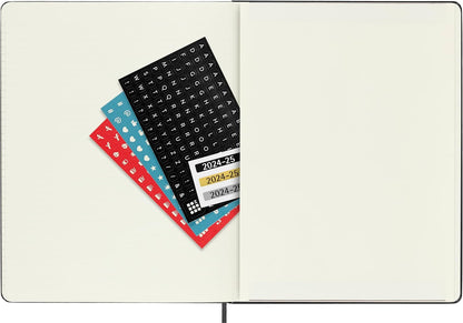 Moleskine Weekly Planner 2024-2025, Weekly Planner 18 Months 2025, With Space For Notes, With Hard Cover And Elastic Closure, Extra Large Size 19 x 25 cm, Color