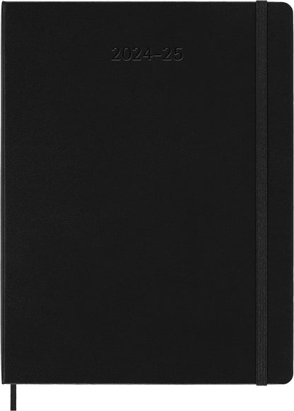 Moleskine Weekly Planner 2024-2025, Weekly Planner 18 Months 2025, With Space For Notes, With Hard Cover And Elastic Closure, Extra Large Size 19 x 25 cm, Color