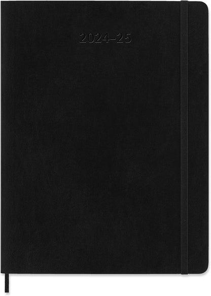Moleskine Weekly Planner 2024-2025, Weekly Planner 18 Months 2025, With Space For Notes, With Soft Cover And Elastic Closure, Extra Large Size 19 x 25 cm, Color