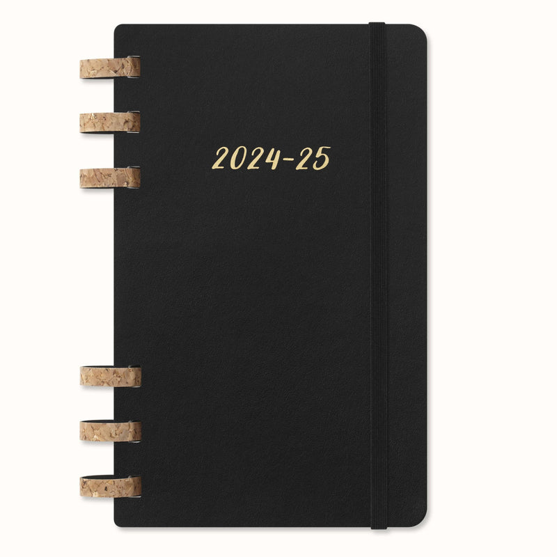 Moleskine 12 Monate Studienplaner mit Spiralbindung 2025, L/A5, Weicher Einband, Schwarz