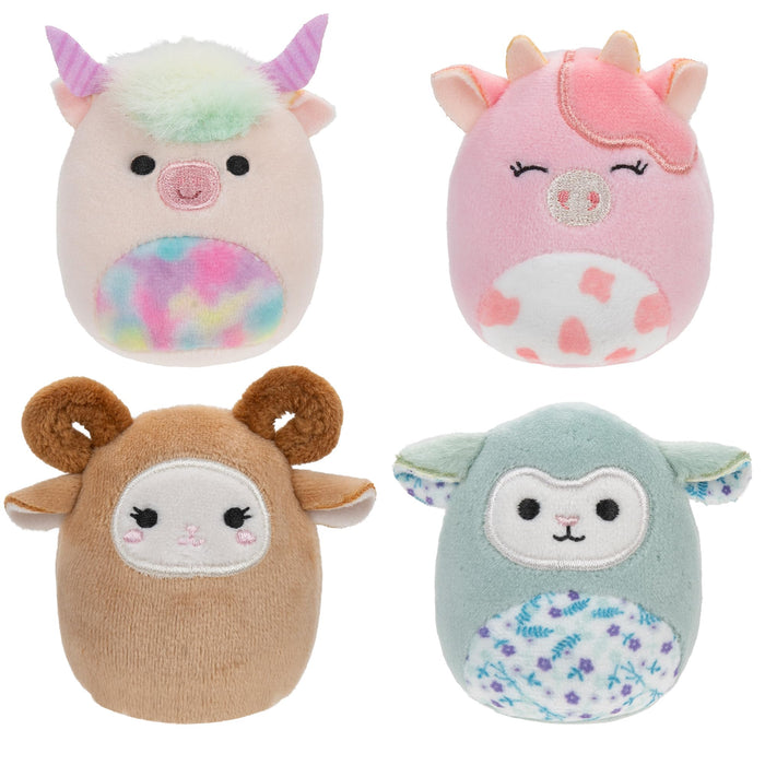 Squishville by Original Squishmallows Barnyard Squad Plush - Four 2-inch Squishmallows Plush Including Dagnus, Reggie, Clay, and Relinda - Toys for Kids