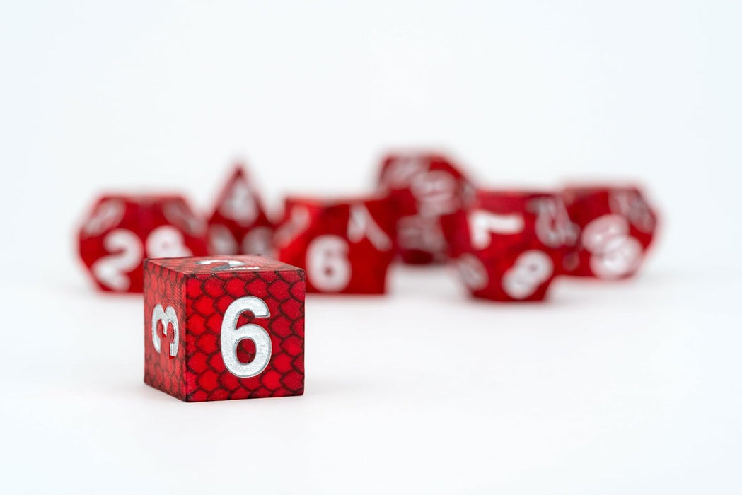 FanRoll by Metallic Dice Games Dragon StormTM Silicone Dice Set: Red Dragon Scales