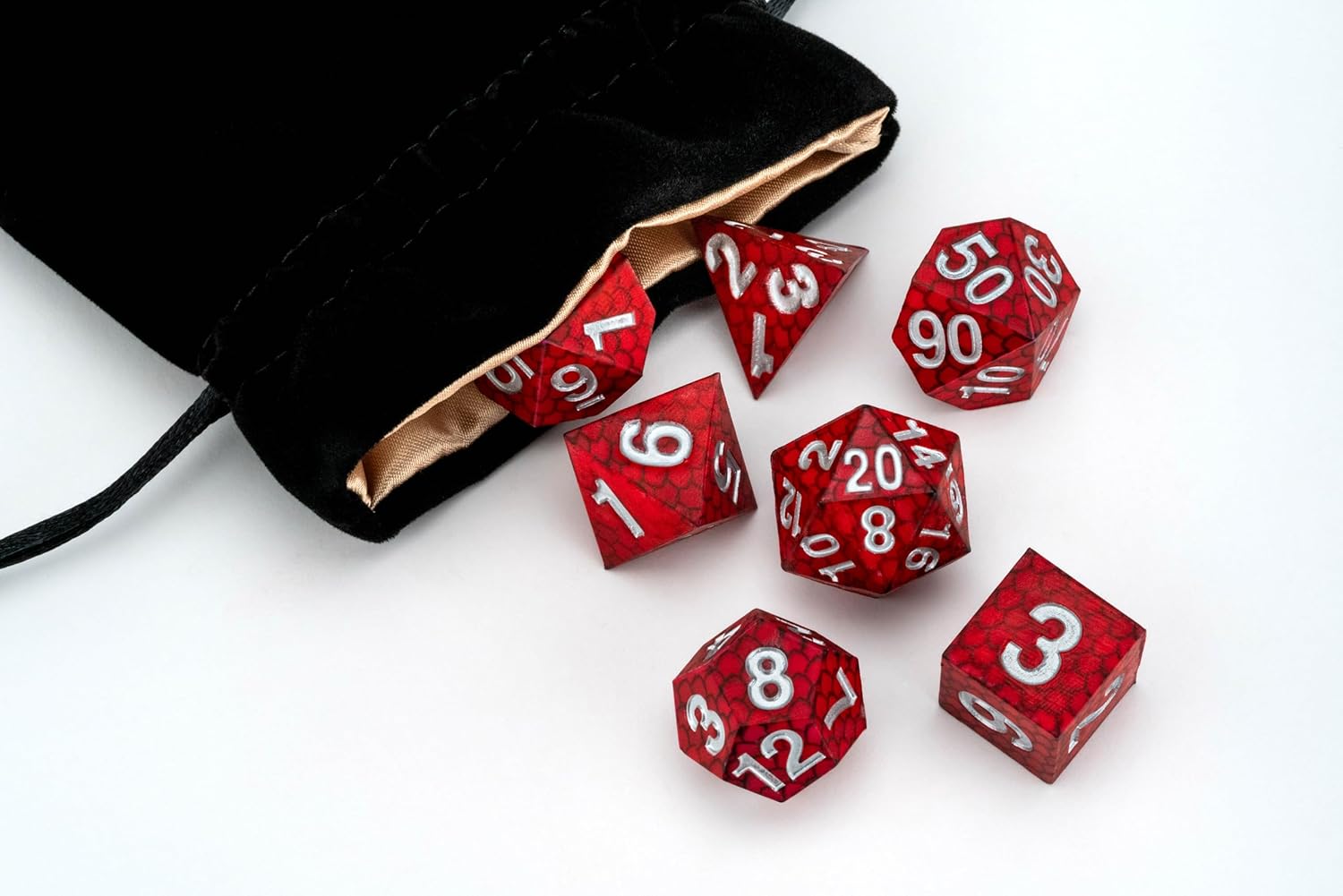 FanRoll by Metallic Dice Games Dragon StormTM Silicone Dice Set: Red Dragon Scales