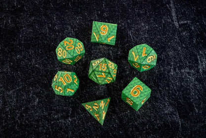 FanRoll by Metallic Dice Games Dragon StormTM Silicone Dice Set: Green Dragon Scales