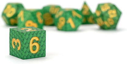 FanRoll by Metallic Dice Games Dragon StormTM Silicone Dice Set: Green Dragon Scales