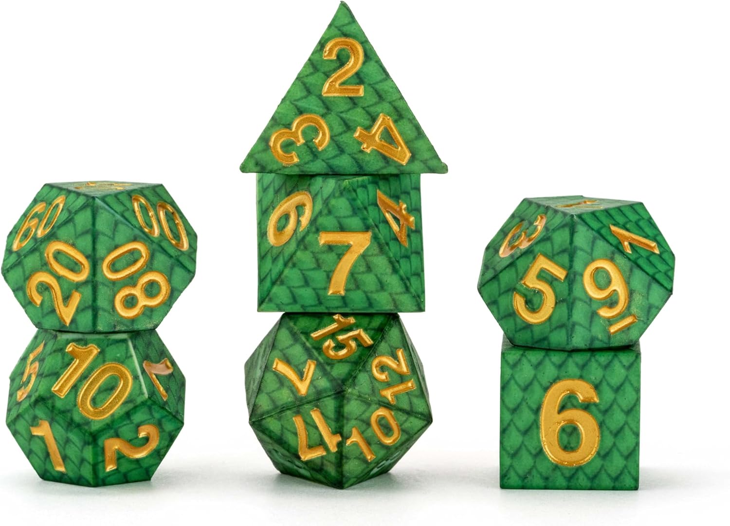 FanRoll by Metallic Dice Games Dragon StormTM Silicone Dice Set: Green Dragon Scales