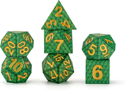 FanRoll by Metallic Dice Games Dragon StormTM Silicone Dice Set: Green Dragon Scales