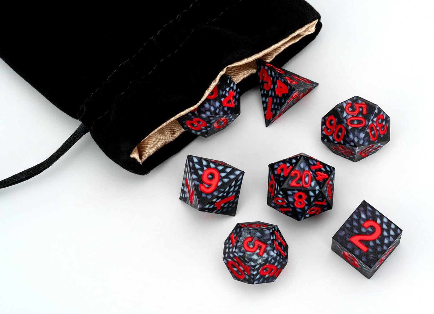 FanRoll by Metallic Dice Games Dragon StormTM Silicone Dice Set: Black Dragon Scales