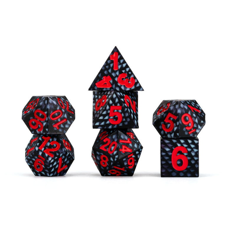 FanRoll by Metallic Dice Games Dragon StormTM Silicone Dice Set: Black Dragon Scales