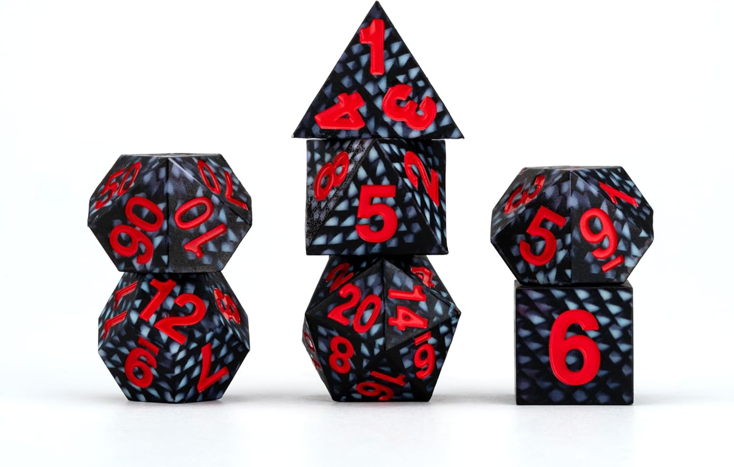 FanRoll by Metallic Dice Games Dragon StormTM Silicone Dice Set: Black Dragon Scales