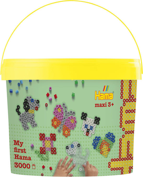 HAMA - Maxi Beads - 3000pcs 4 Plates in Bucket (388806