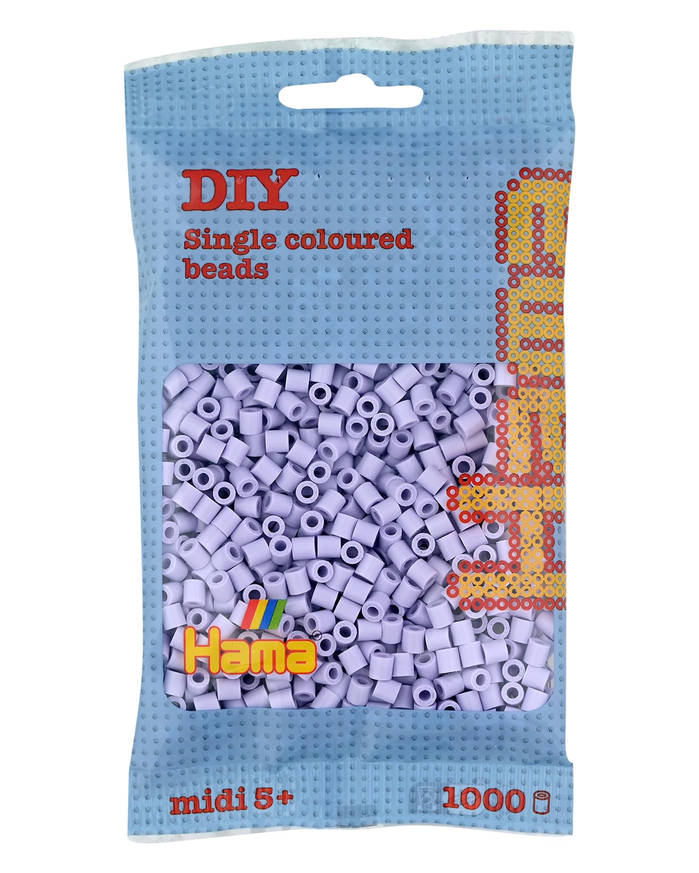 Hama Beads Bag | Approx. 1000 Midi Fuse Beads | Mosaic Decoration Arts & Craft for Creative Children Ages 5+ | Light Lavender