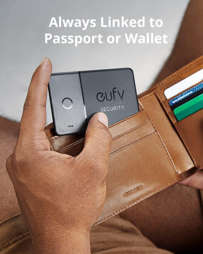 eufy Security SmartTrack Card Bluetooth Item Finder and Key Finder, Works with Apple Find My (iOS Only), Up to 3-Year Battery Life, 2.4mm Thickness, Find your Wallets, Purses (Android Not Supported)