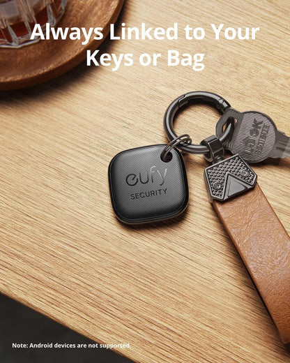 eufy Security SmartTrack Link Bluetooth Item Finder and Key Finder, Works with Apple Find My (iOS only), Find your Remote, Luggage, Phone, and More, Water Resistant (Android Not Supported),4 pack