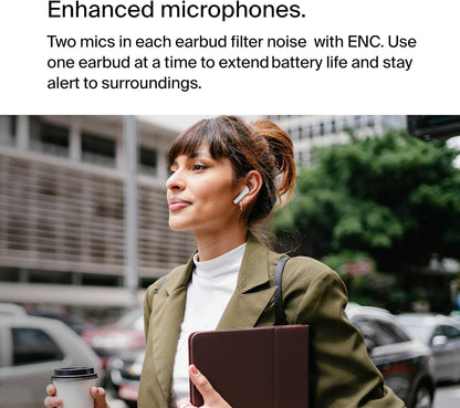 Belkin SoundForm™ Motion True Wireless Earbuds, Noise Cancelling Ear Buds with Wireless Charging Case & Dual Microphone - IPX5 Water Resistant Bluetooth Headphones for iPhone & Samsung