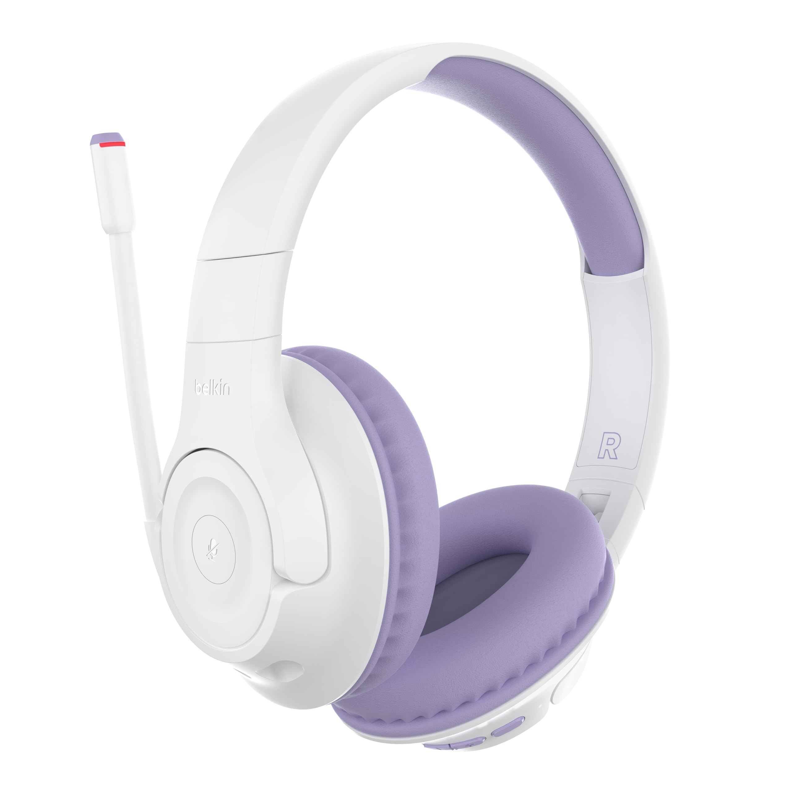 Belkin SoundForm Inspire Wireless Over-Ear Headset for Kids,On-Ear Headphones for Girls and Boys, Online Learning, & Travel with Built-In Microphone - Compatible with iPhone, iPad, Galaxy, and More