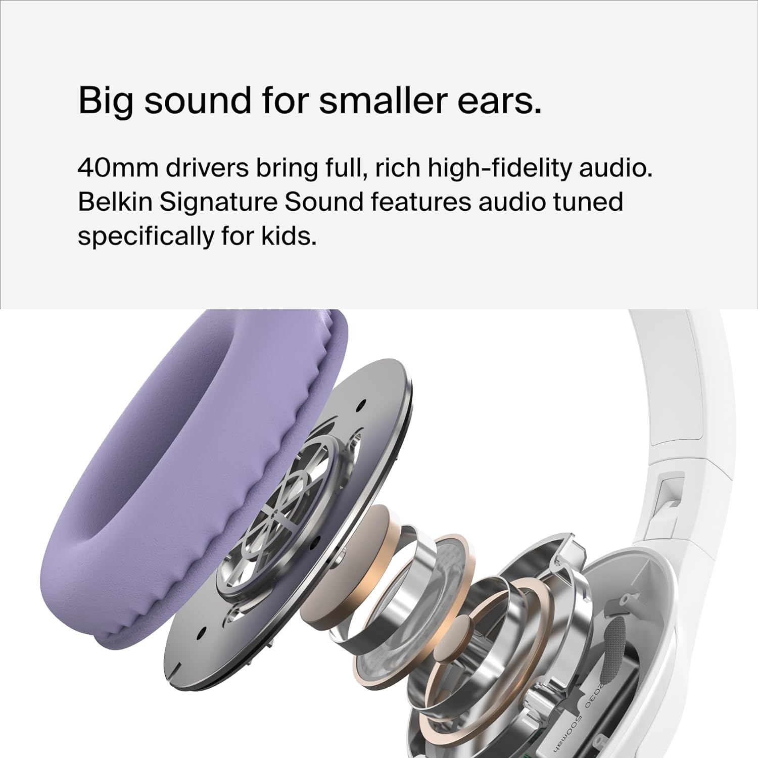 Belkin SoundForm Inspire Wireless Over-Ear Headset for Kids,On-Ear Headphones for Girls and Boys, Online Learning, & Travel with Built-In Microphone - Compatible with iPhone, iPad, Galaxy, and More