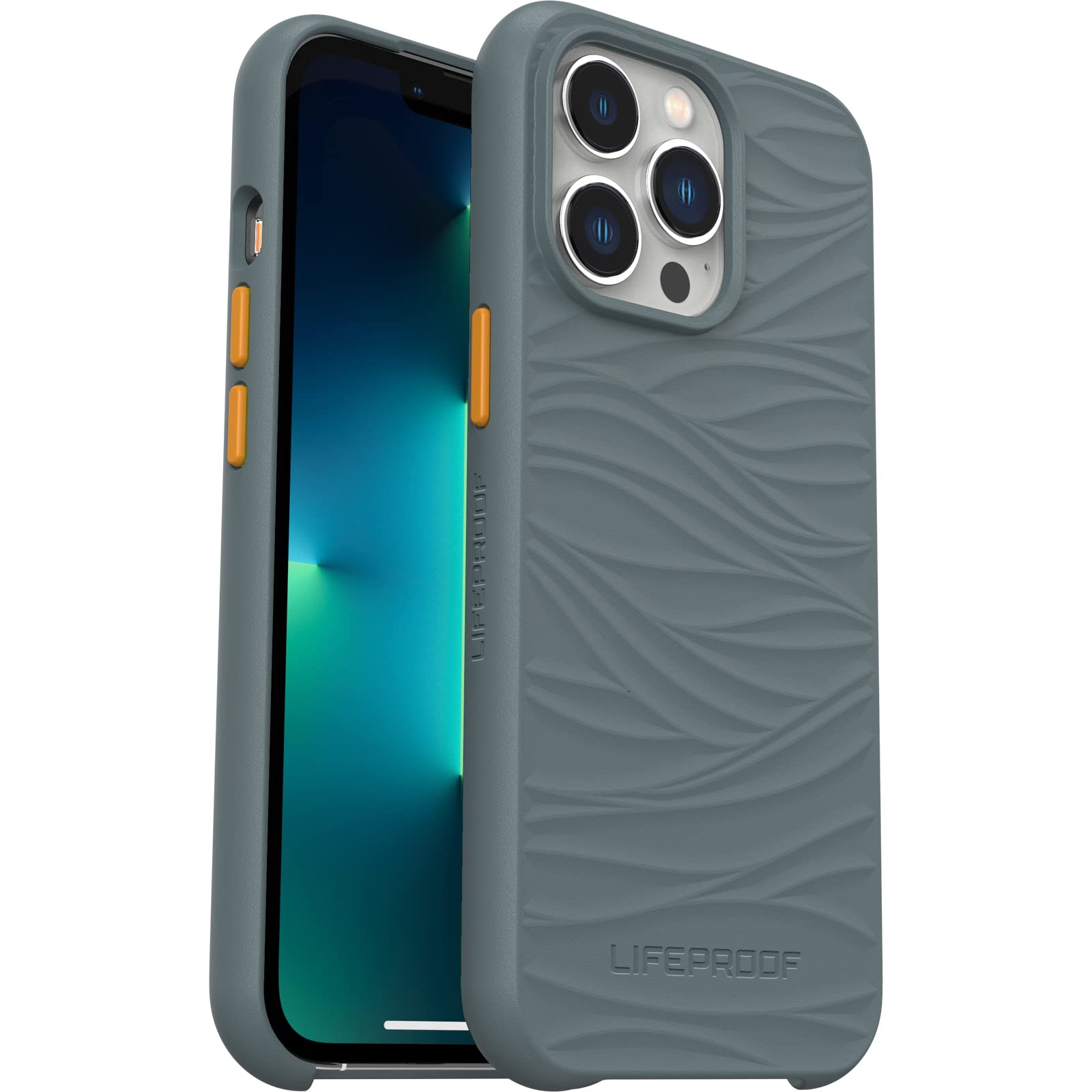 LifeProof Wake Case for iPhone 13 Pro, Shockproof, Drop proof to 2 Meters, Protective Thin Case, Sustainably made from Recycled Ocean Plastic, Grey Grey iPhone 13 Pro