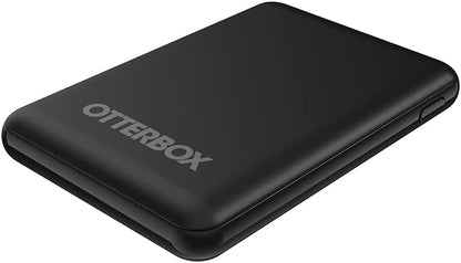 OtterBox Power Bank, 5000 mAh Portable Charger with USB-A 10W and Micro-USB 10W Output, LED Indicator, Slim, Durable Design with Drop Protection, Includes 3 in 1 Charging Cable, Black