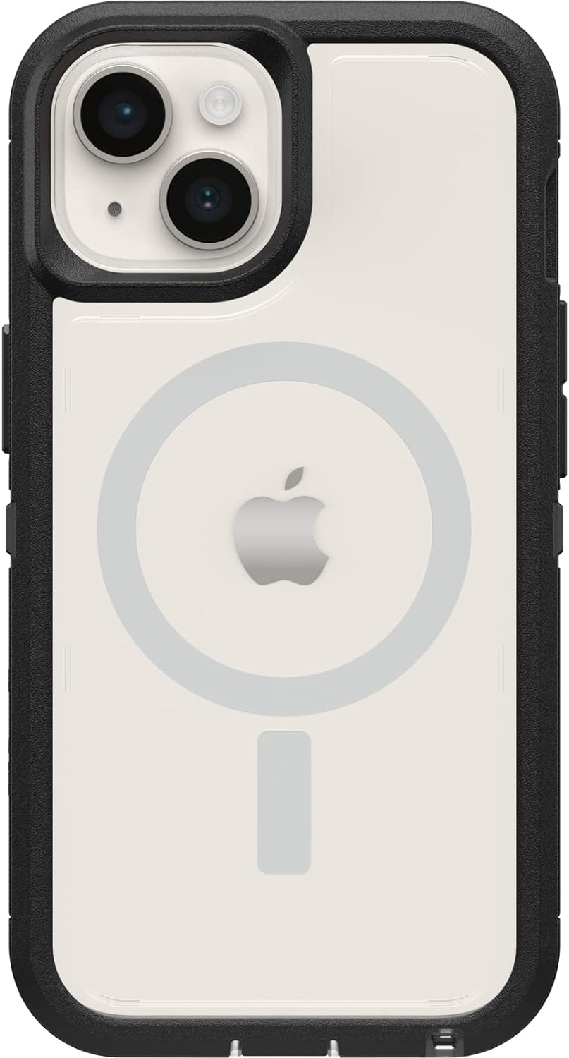 OtterBox Defender XT Case for iPhone 14/iPhone 13 with MagSafe, Shockproof, Drop proof, Ultra-Rugged, Protective Case, 5x Tested to Military Standard, Clear/Black - Non-Retail Packaging iPhone 14 / iPhone 13 Clear/Black