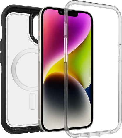OtterBox Defender XT Case for iPhone 14/iPhone 13 with MagSafe, Shockproof, Drop proof, Ultra-Rugged, Protective Case, 5x Tested to Military Standard, Clear/Black - Non-Retail Packaging iPhone 14 / iPhone 13 Clear/Black