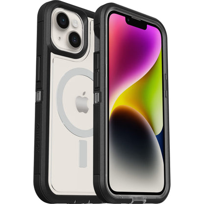 OtterBox Defender XT Case for iPhone 14/iPhone 13 with MagSafe, Shockproof, Drop proof, Ultra-Rugged, Protective Case, 5x Tested to Military Standard, Clear/Black - Non-Retail Packaging iPhone 14 / iPhone 13 Clear/Black