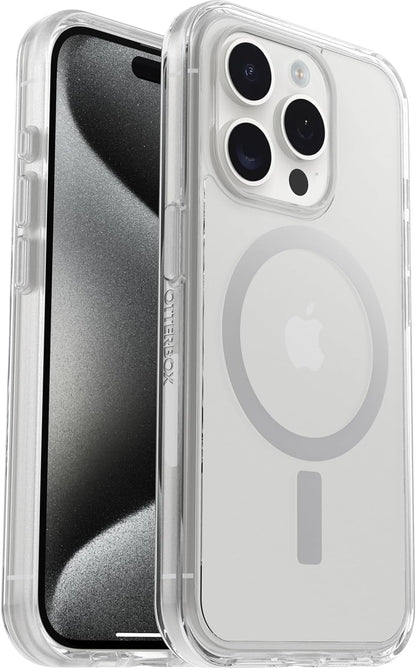 OtterBox Symmetry Clear for MagSafe Case for iPhone 15 Pro, Shockproof, Drop proof, Protective Thin Case, 3x Tested to Military Standard, Clear iPhone 15 Pro Clear