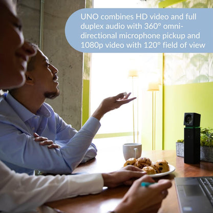 Boom UNO- All in One-1080p Full HD Conference Camera, Video Calling and Meetings, Wide-Angle 120-degree Field of View, Noise-canceling Microphone, Speaker, Conference Webcam with USB Plug&Play(Black)