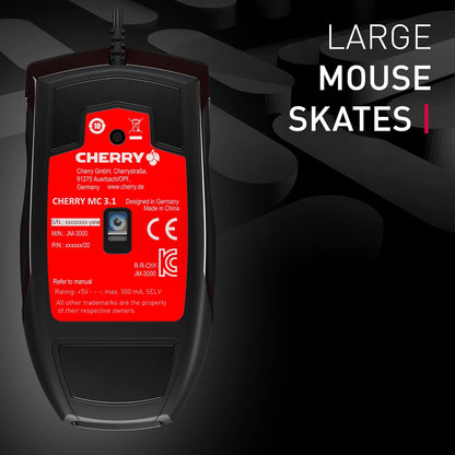CHERRY MC 3.1, wired gaming mouse, high-precision optical 5,000 dpi Pixart sensor, 6 freely programmable buttons, RGB-illuminated, symmetrical design, black