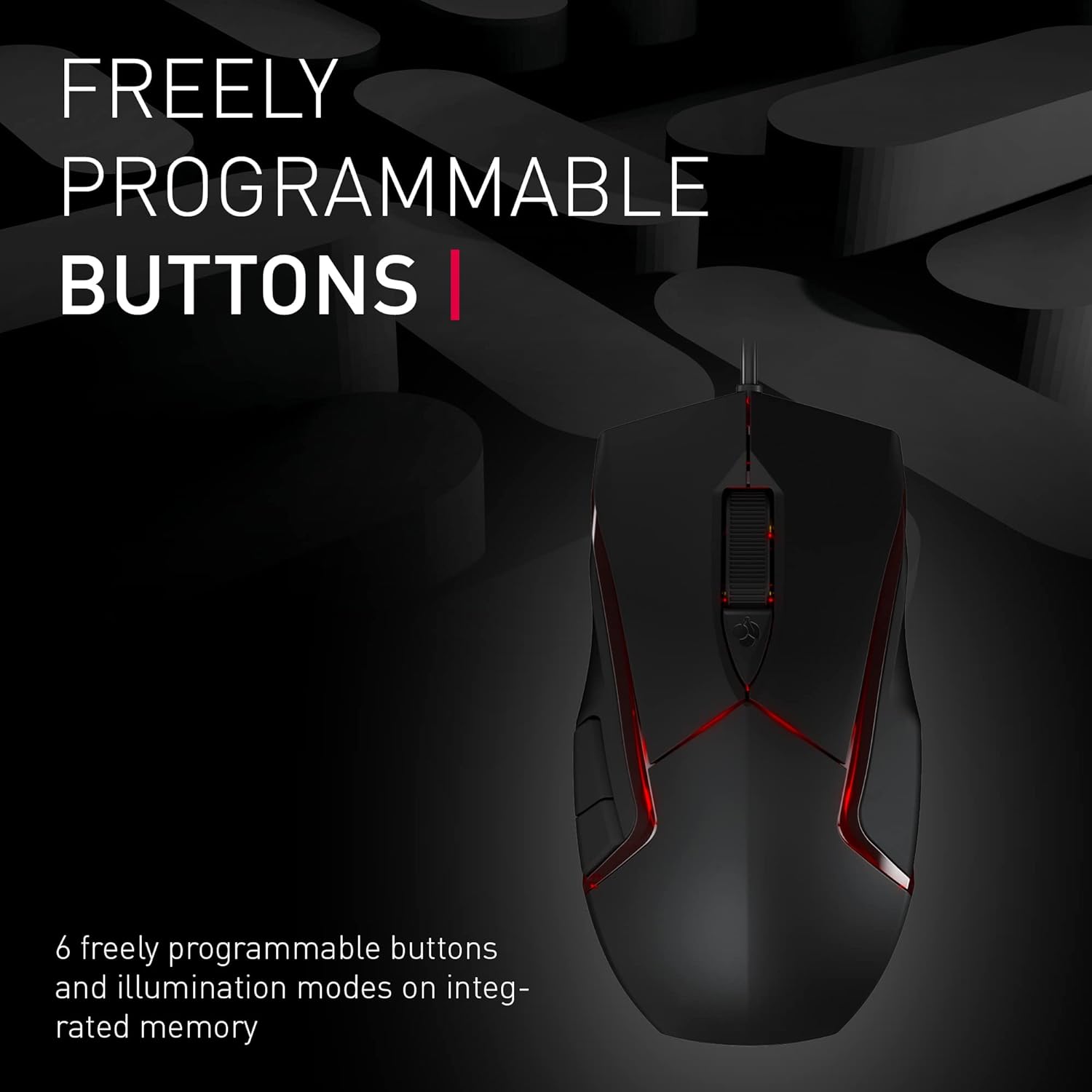 CHERRY MC 3.1, wired gaming mouse, high-precision optical 5,000 dpi Pixart sensor, 6 freely programmable buttons, RGB-illuminated, symmetrical design, black