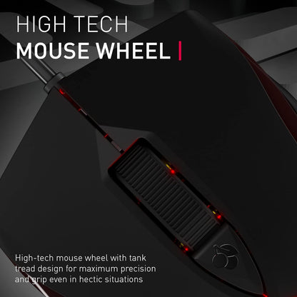 CHERRY MC 3.1, wired gaming mouse, high-precision optical 5,000 dpi Pixart sensor, 6 freely programmable buttons, RGB-illuminated, symmetrical design, black