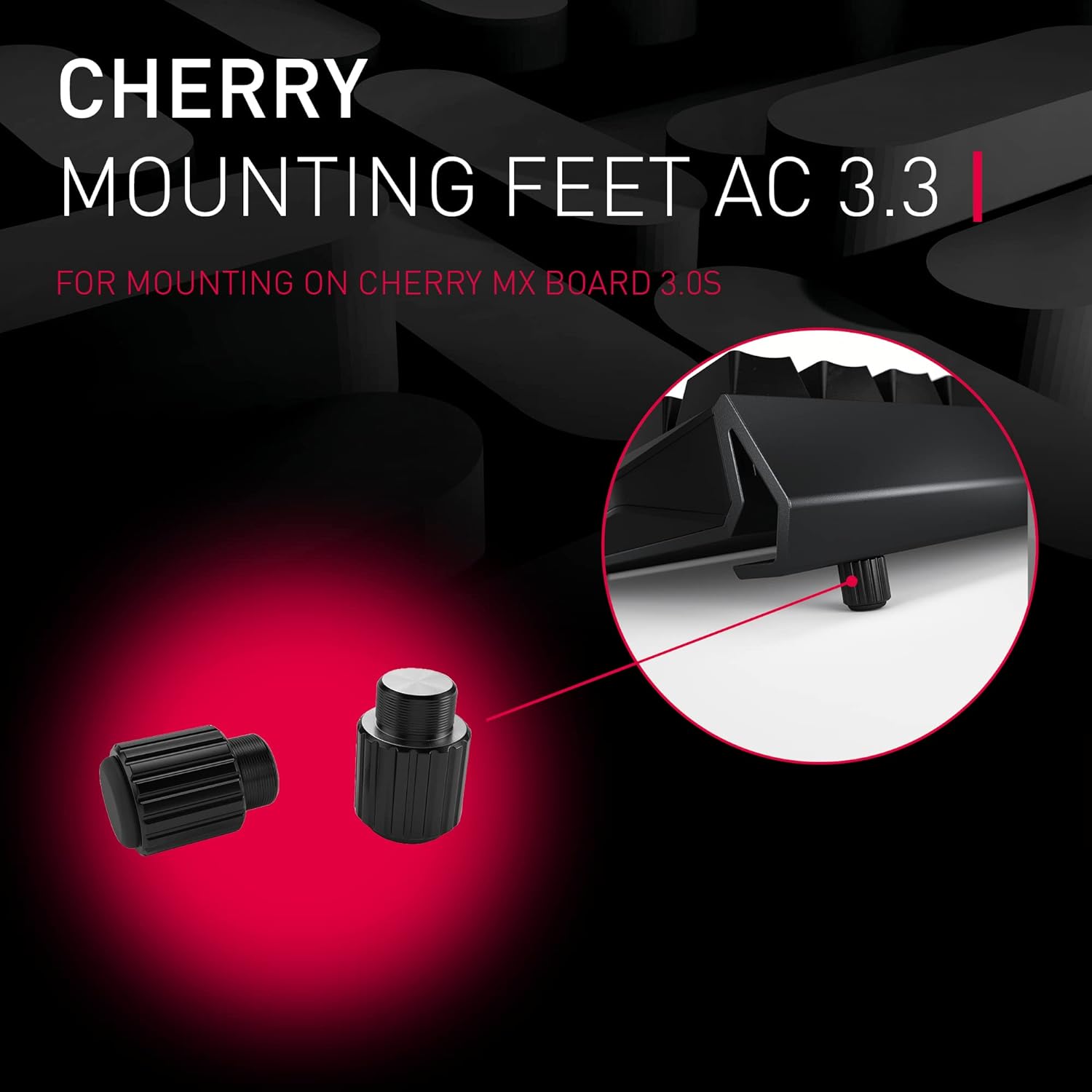 CHERRY AC 3.3, Ergonomic Palm Rest and Mounting Feet made of Aluminium, Original Accessory for Gaming Keyboard CHERRY MX BOARD 3.0 S, quickly attached