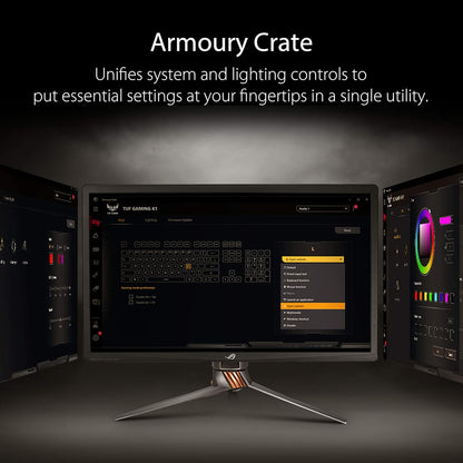 ASUS TUF Gaming K1 RGB keyboard with dedicated volume knob, spill-resistance, side light bar and Armoury Crate