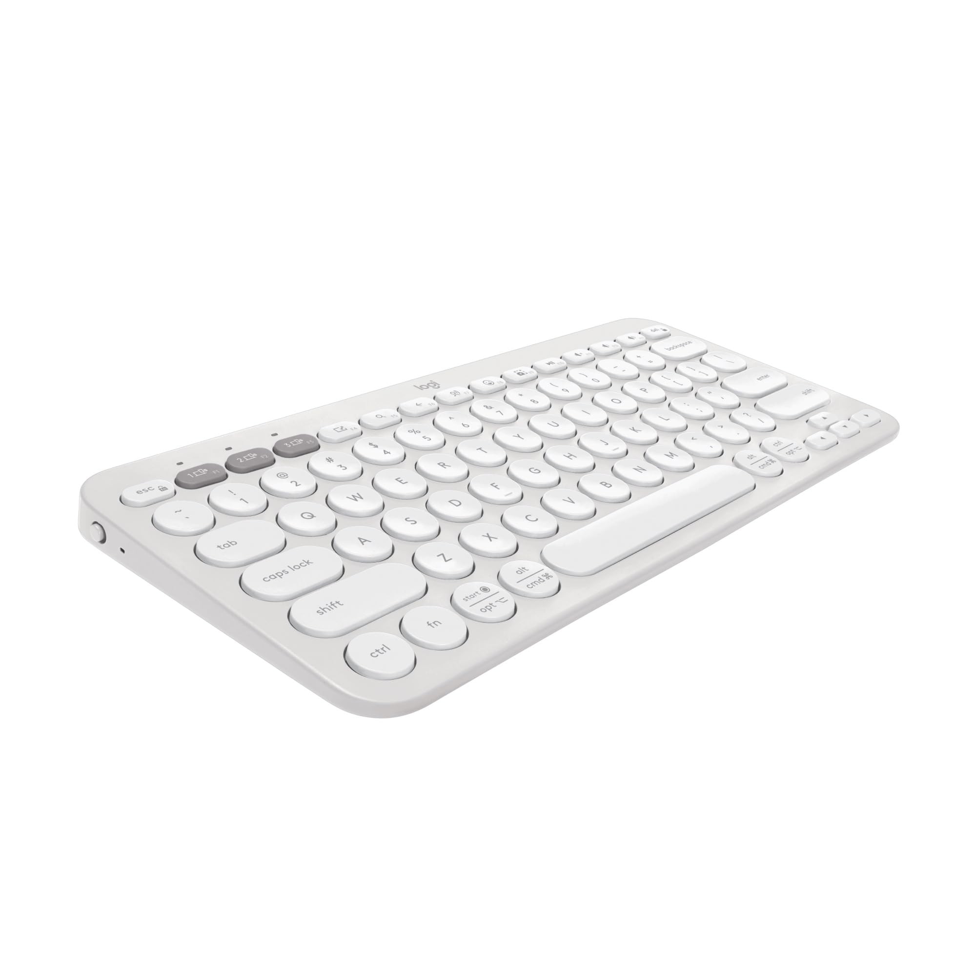 Logitech Pebble Keys 2 K380s, Multi-Device Bluetooth Wireless Keyboard with Customisable Shortcuts,Slim and Portable, Easy-Switch for Windows/macOS/iPadOS/Android/Chrome OS, QWERTY UK Layout, White