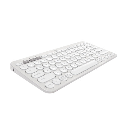 Logitech Pebble Keys 2 K380s, Multi-Device Bluetooth Wireless Keyboard with Customisable Shortcuts,Slim and Portable, Easy-Switch for Windows/macOS/iPadOS/Android/Chrome OS, QWERTY UK Layout, White