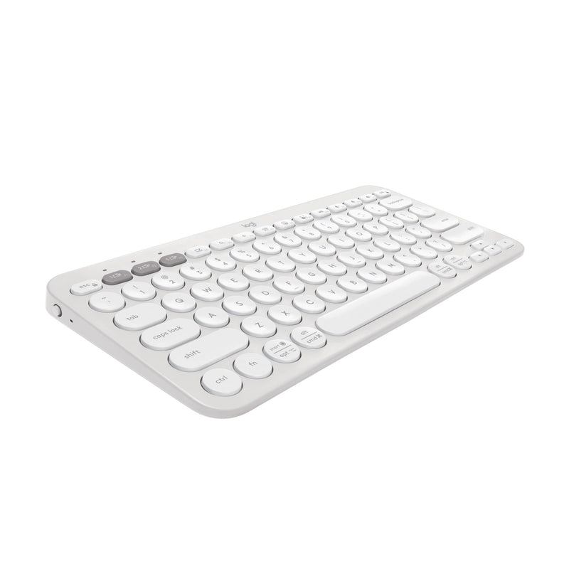 Logitech Pebble Keys 2 K380s, Multi-Device Bluetooth Wireless Keyboard with Customisable Shortcuts,Slim and Portable, Easy-Switch for Windows/macOS/iPadOS/Android/Chrome OS, QWERTY UK Layout, White