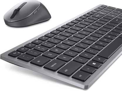 DELL KM7120W clavier Souris incluse RF sans fil + Bluetooth QWERTY US International Gris, Titane