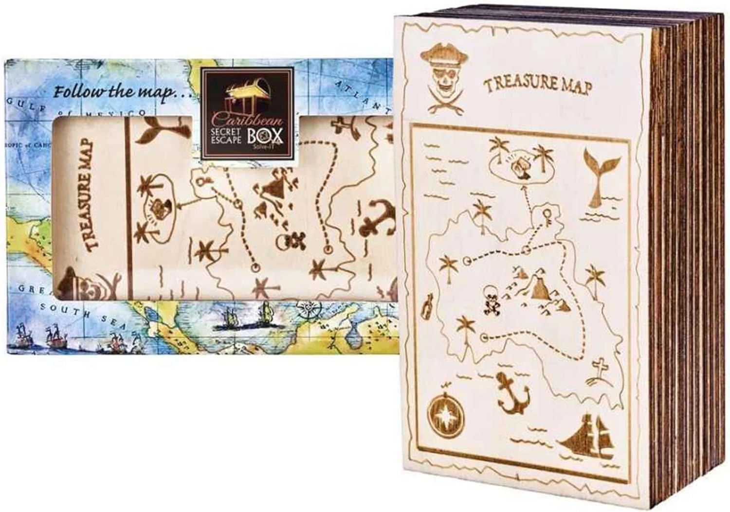 Eureka - Breinpuzzel Houten Escape Box - Caribbean ***