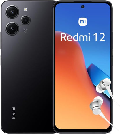 Xiaomi Redmi 12 - G88 Processor, 90Hz FHD+, 5000mAh 18W, 50mp main Camera, 4+128GB, Midnight Black