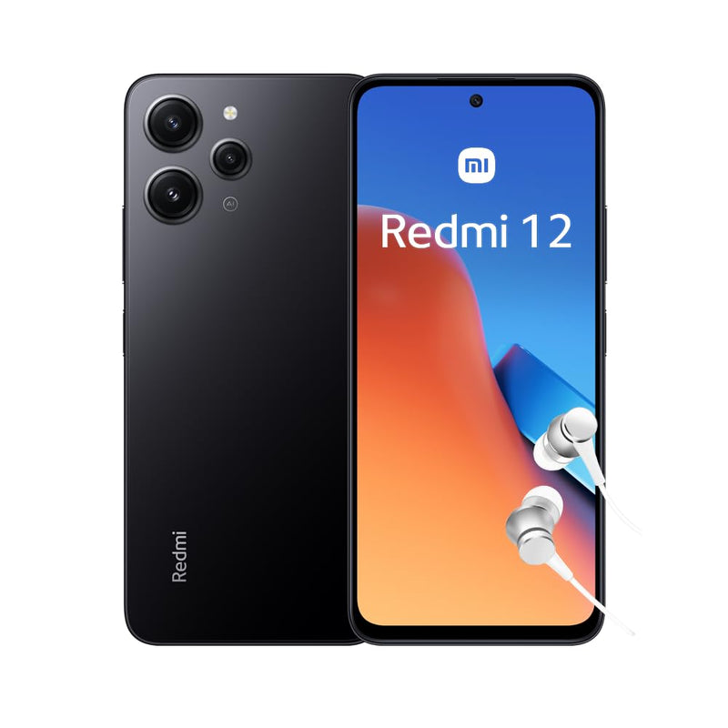 Xiaomi Redmi 12 - G88 Processor, 90Hz FHD+, 5000mAh 18W, 50mp main Camera, 4+128GB, Midnight Black