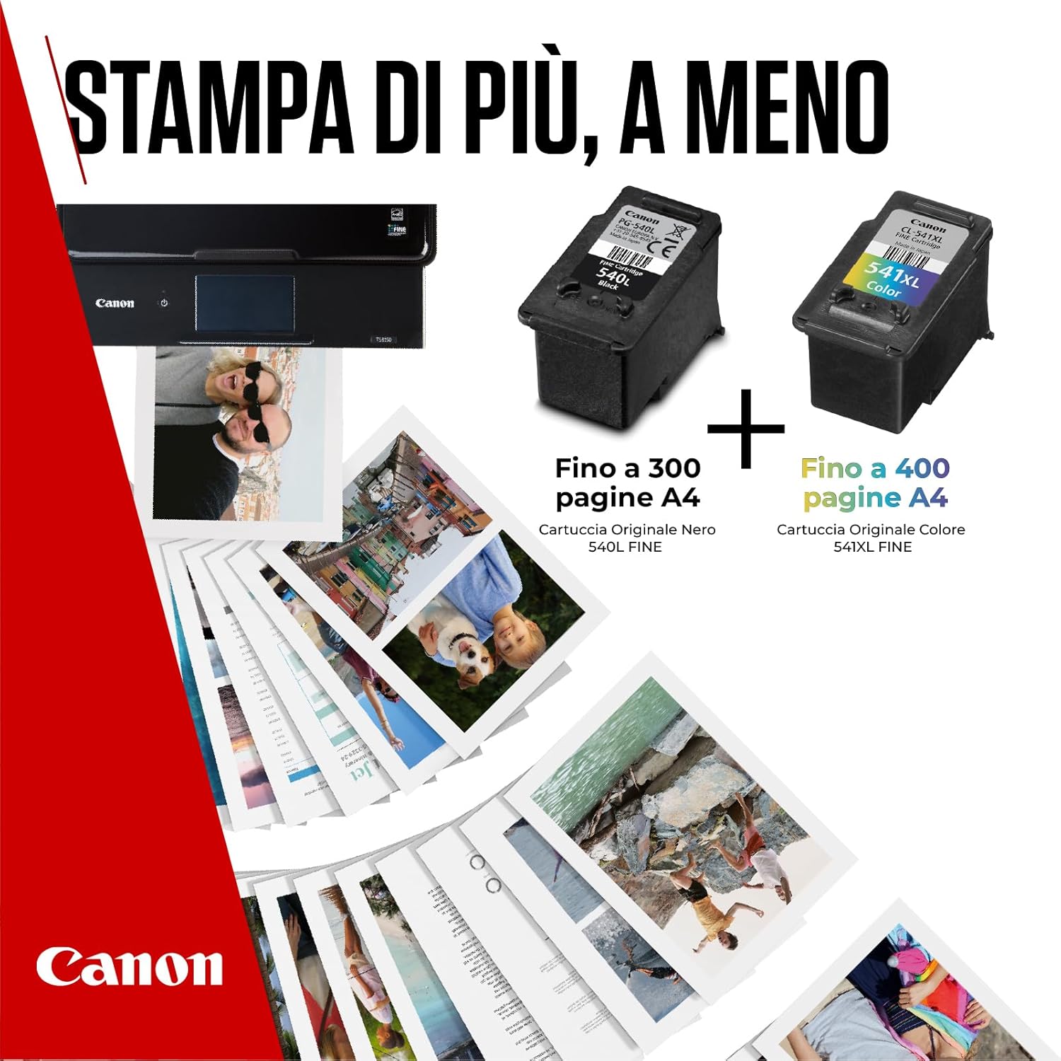 Canon Multipack Cartuccia & Carta - 2 Cartucce per Stampante Originali ad Alta Capacità PG-540L/CL-541XL (1 x Nero, 1 x Colori) & 4x6 Carta Fotografica (50 x Fogli