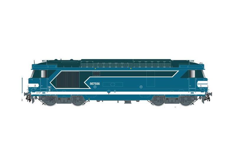 Jouef HJ2446 SNCF, BB 567556 Diesellokomotive, Flache Seitenseiten, Blaue Lackierung mit Casquette-Logo, ep. V Loco - Diesel