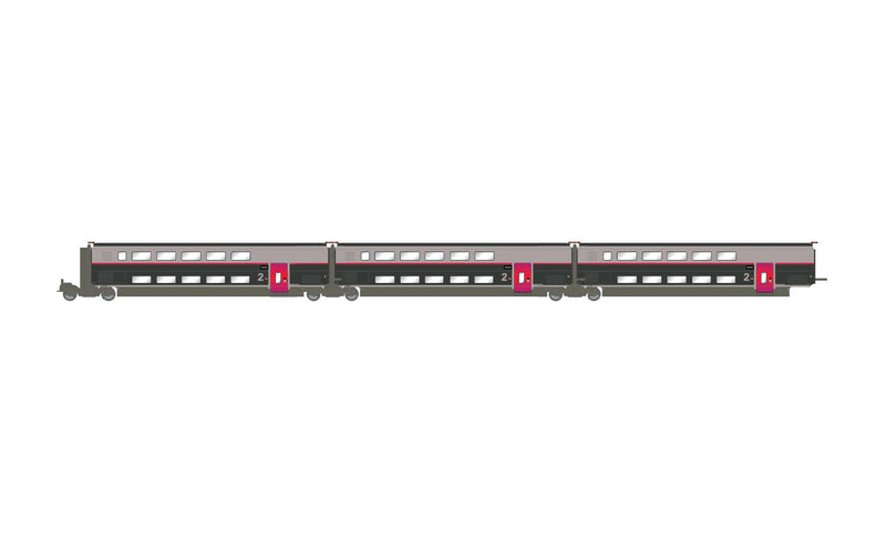 Jouef HJ3017 TGV Duplex Carmillon 3-Einheiten-Paket Zwischenwagen (3 x 2. Klasse), ep. VI Rolling Stock - Coaches