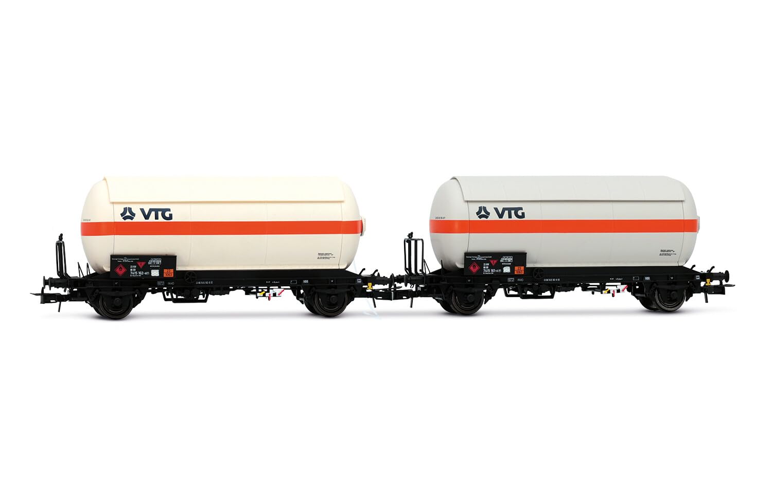 Rivarossi HR6619 DB, 2-teiliges Set 2-Achs-Gastankwagen mit Sonnendach, "VTG", ep.V Rolling Stock - Wagons