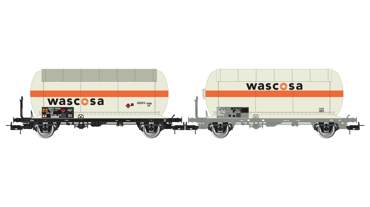 Sbb, 2-Unit Set Of 2-Axle Gas Tank Wagons “Wascosa”, Ep. V