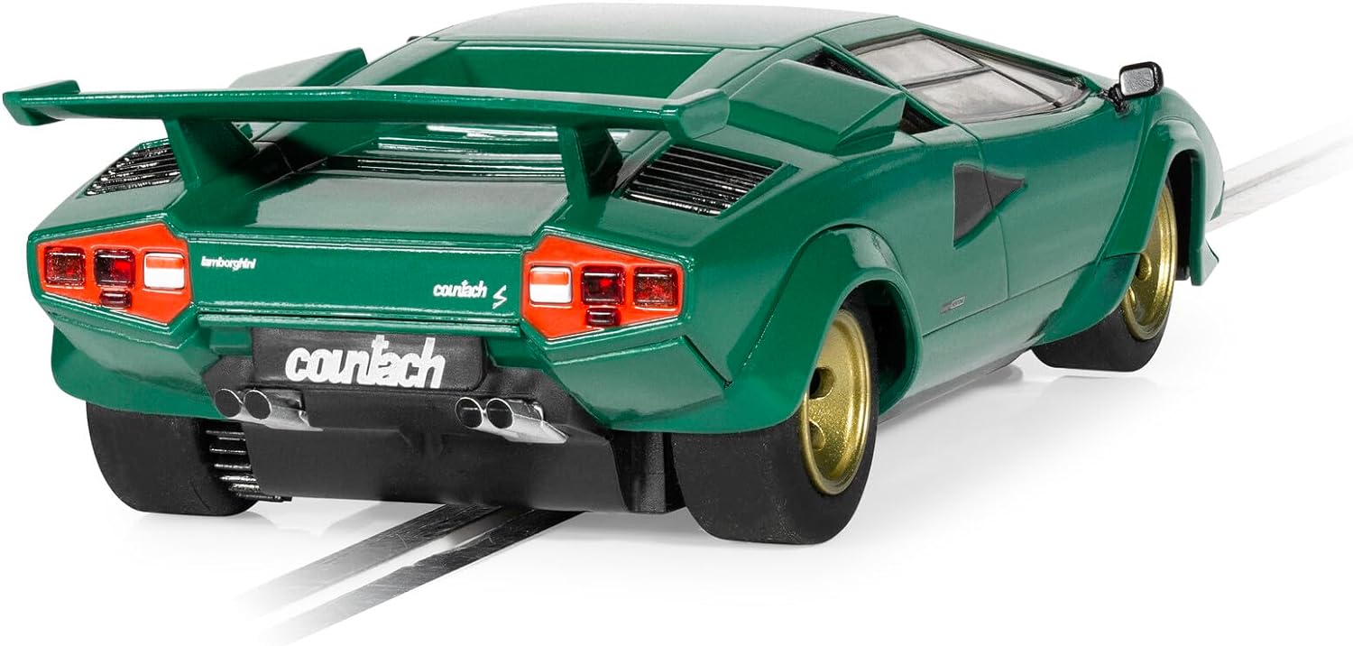 Scalextric Cars - C4500 Lamborghini Countach - Green - Toy Slot Car for use Race Tracks or Set - Small Kids Gift Ideas for Boy/Girl Ages 5 Accessories
