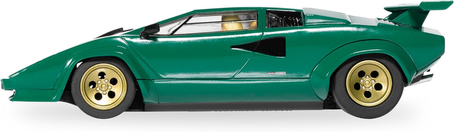 Scalextric Cars - C4500 Lamborghini Countach - Green - Toy Slot Car for use Race Tracks or Set - Small Kids Gift Ideas for Boy/Girl Ages 5 Accessories