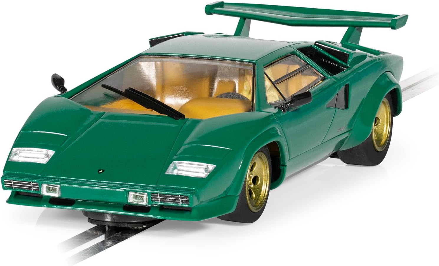 Scalextric Cars - C4500 Lamborghini Countach - Green - Toy Slot Car for use Race Tracks or Set - Small Kids Gift Ideas for Boy/Girl Ages 5 Accessories